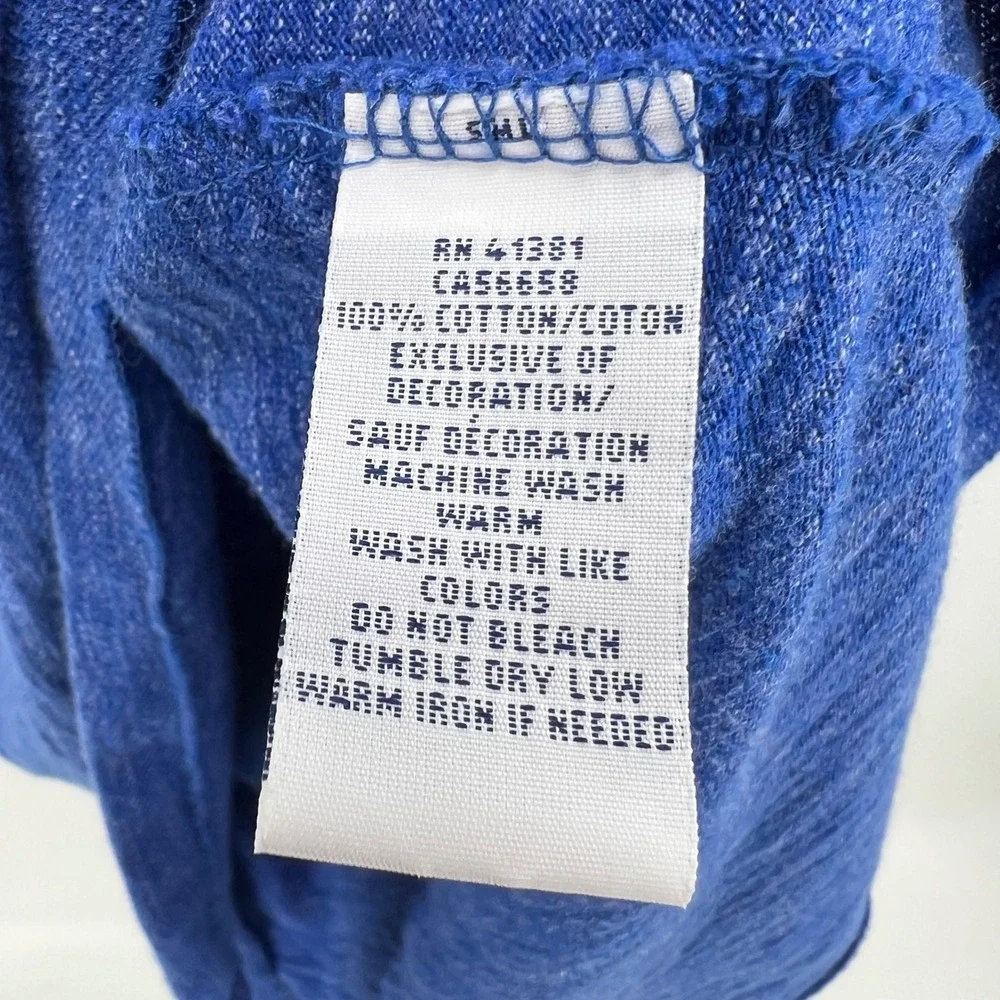 Polo Ralph Lauren Shirt Mens XL Blue Custom Fit Heathered Cotton Yellow Pony